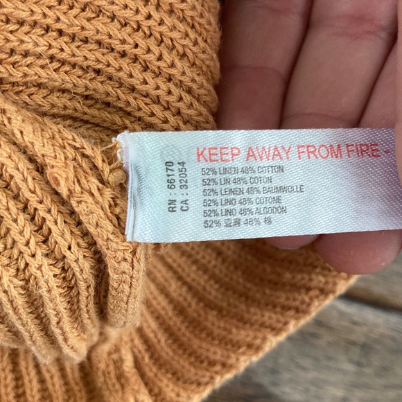 Free People Beach Linen Cotton Beige Picnic Sweater Romper Brown Size XS - Picture 4 of 8